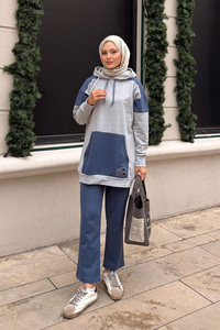 Garnili İkili Takım Gri