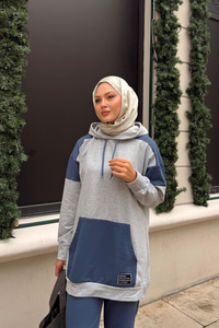 Garnili İkili Takım Gri