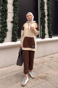 Garnili İkili Takım Krem