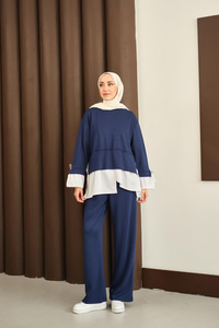 Garnili İkili Takım Lacivert