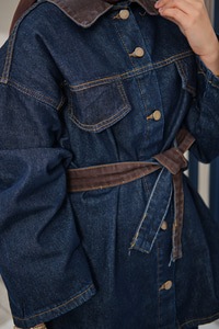 Garnili Yaka Detay Kot Takım Lacivert