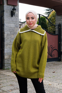 Gemici Triko Kazak Fıstık Yeşil