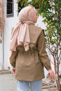 Gemici Yaka Detay Yağmurluk Vizon