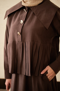 Gemici Yaka Fırfır Detay Takım Acı Kahve