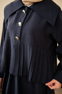 Gemici Yaka Fırfır Detay Takım Lacivert