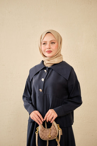 Gemici Yaka Fırfır Detay Takım Lacivert