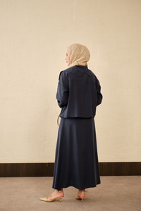 Gemici Yaka Fırfır Detay Takım Lacivert