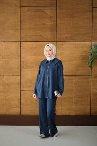 Gemici Yaka Taşlı Takım Lacivert