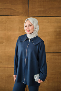 Gemici Yaka Taşlı Takım Lacivert