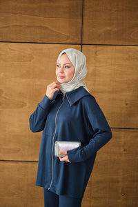 Gemici Yaka Taşlı Takım Lacivert