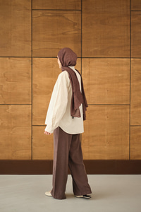 Geniş Kesim Gömlek Krem