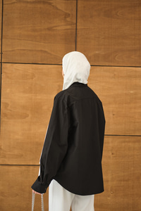 Geniş Kesim Gömlek Siyah