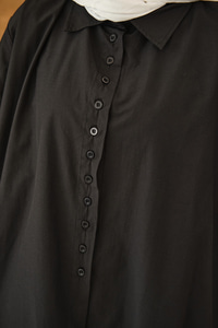 Geniş Kesim Gömlek Siyah