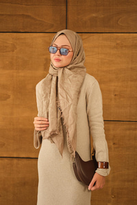 Geniş Kol Triko Elbise Krem