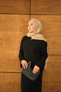 Geniş Kol Triko Elbise Siyah