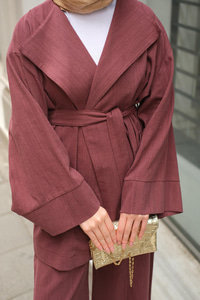 Geniş Yakalı Takım Mürdüm