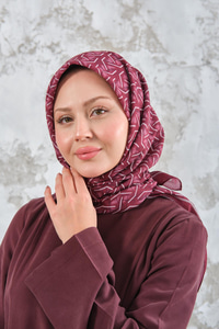 Geometrik Desen Eşarp Bordo