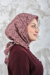 Geometrik Desen Eşarp Kiremit