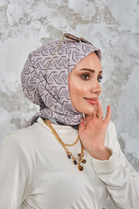 Geometrik Desen Eşarp Koyu Yeşil