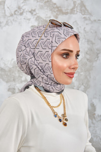 Geometrik Desen Eşarp Koyu Yeşil