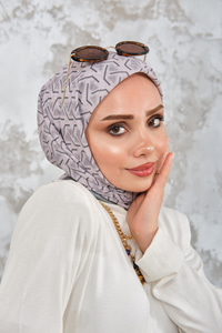 Geometrik Desen Eşarp Koyu Yeşil