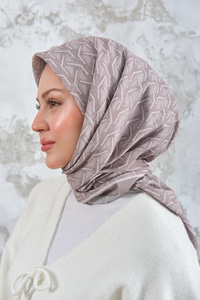 Geometrik Desen Eşarp Küf Yeşil