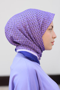 Geometrik Desen Eşarp Mor