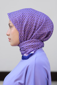 Geometrik Desen Eşarp Mor
