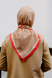 Geometrik Desen Eşarp  Turuncu