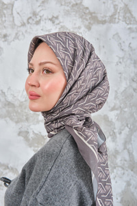 Geometrik Desen Eşarp Yağ Yeşil