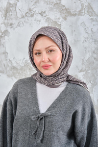 Geometrik Desen Eşarp Yağ Yeşil