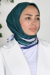 Geometrik Desen Eşarp Yeşil