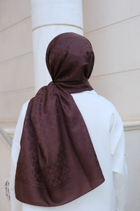 Geometrik Desen Jakar Şal Acı Kahve