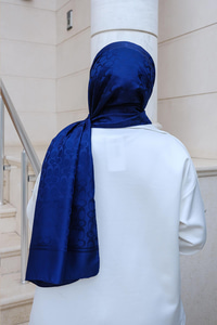 Geometrik Desen Jakar Şal Lacivert