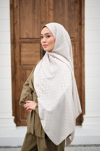 Geometrik Desen Şal Bej