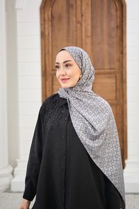 Geometrik Desen Şal Füme