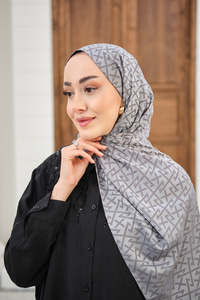 Geometrik Desen Şal Füme