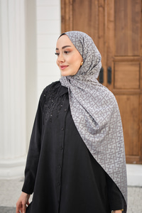 Geometrik Desen Şal Füme