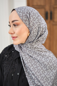 Geometrik Desen Şal Füme