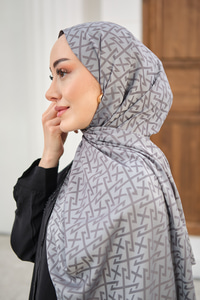 Geometrik Desen Şal Füme