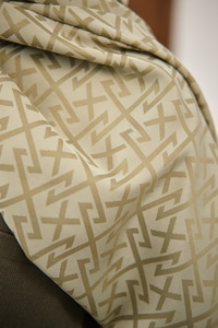 Geometrik Desen Şal Küf Yeşil