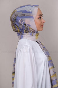 Uygun Fiyatlı GEOMETRIK DESEN SAL MOR | Loccomoda.com 