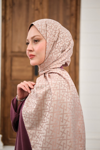 Geometrik Desen Şal Pudra