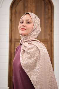 Geometrik Desen Şal Pudra