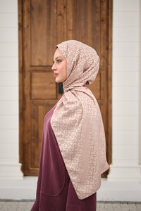 Geometrik Desen Şal Pudra