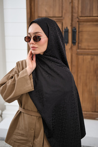 Geometrik Desen Şal Siyah