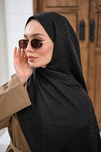 Geometrik Desen Şal Siyah