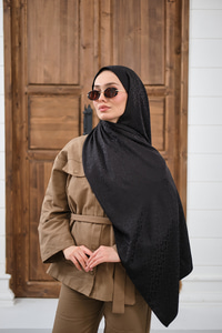 Geometrik Desen Şal Siyah