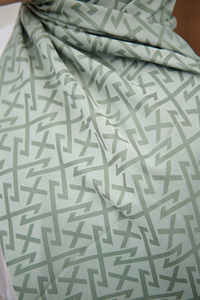 Geometrik Desen Şal Su Yeşil
