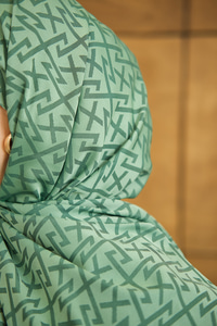 Geometrik Desen Şal Yeşil